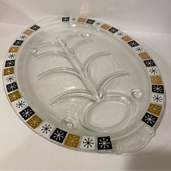 Other - Mid Century MCM Inland Glass Atomic Starburst Pattern Meat Serving Platt…